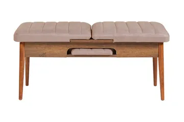 Valsot Uttrekkbar spisegruppe 129 cm - Hvit/Mørkebrun - Møbler - Bord - Spisegruppe
