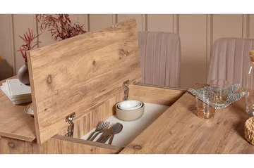 Valsot Uttrekkbar spisegruppe 129 cm - Natur/Grå/Brun - Møbler - Bord - Spisegruppe