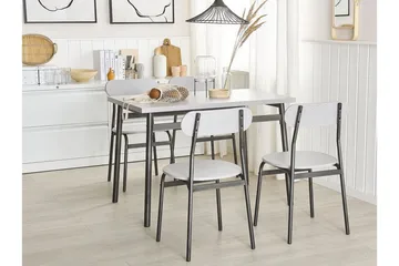 Velden Spisegruppe 110 cm Inkl. 4 Stoler - Grå / Svart - Møbler - Bord - Spisegruppe