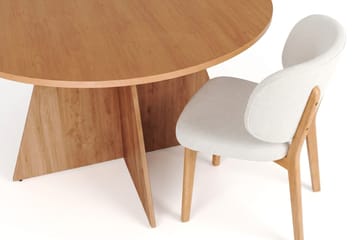 Vera Spisegruppe 150 cm rund i Eik med 6 Eira Spisestoler - Eik - Møbler - Bord - Spisegruppe
