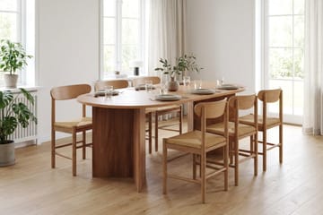 Vera spisegruppe rektangulær 180 cm eik med 6 Malte spisestoler - Møbler - Bord - Spisegruppe