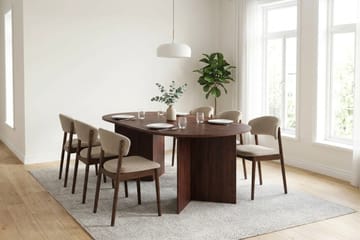 Vera spisegruppe rektangulær 180 cm valnøtt med 6 Nala spisestoler - Valnøtt - Møbler - Bord - Spisegruppe