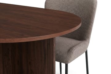 Vera spisegruppe rektangulært 220 cm valnøtt med 6 Elsie spisestoler - Valnøtt/Grå - Møbler - Bord - Spisegruppe