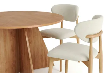Vera spisegruppe rund 110 cm eik med 4 Molly spisestoler - Eik - Møbler - Bord - Spisegruppe