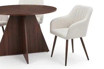 Vera spisegruppe rund 110 cm valnøtt med 4 Filippa spisestoler - Valnøtt - Møbler - Bord - Spisegruppe