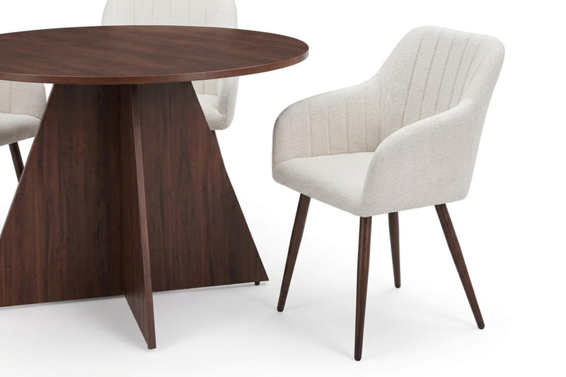 Vera spisegruppe rund 110 cm valnøtt med 4 Filippa spisestoler - Valnøtt - Møbler - Bord - Spisegruppe