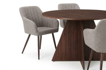 Vera spisegruppe rund 130 cm valnøtt med 6 Filippa spisestoler - Valnøtt - Møbler - Bord - Spisegruppe