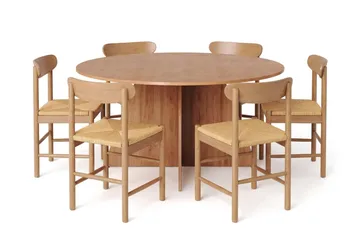 Vera Spisegruppe rund 150 cm Eik med 6 Malte Spisestoler - Eik - Møbler - Bord - Spisegruppe