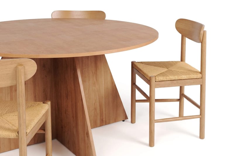 Vera Spisegruppe rund 150 cm Eik med 6 Malte Spisestoler - Eik - Møbler - Bord - Spisegruppe