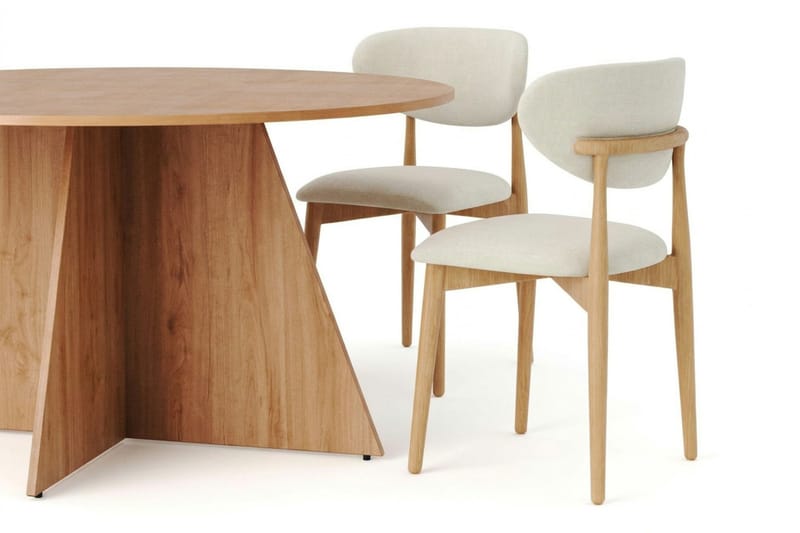 Vera spisegruppe rund 150 cm eik med 6 Molly spisestoler - Eik - Møbler - Bord - Spisegruppe