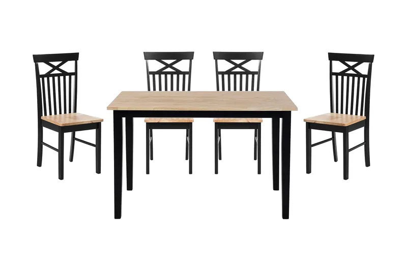 Weybourne Hagegruppe med 4 Stoler, Svart