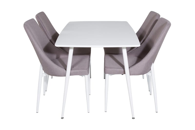 Ypas Spisegruppe 120 cm inkl. 4 Ludde Stoler - Hvit/Grå - Møbler - Bord - Spisegruppe