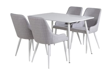 Ypas Spisegruppe 120 cm inkl. 4 Ridones Stoler - Hvit/Grå - Møbler - Bord - Spisegruppe