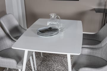 Ypas Spisegruppe 120 cm inkl. 4 Ridones Stoler - Hvit/Grå - Møbler - Bord - Spisegruppe