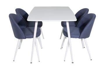 Ypas Spisegruppe 120 cm inkl. 4 Sedavi Stoler - Hvit/Svart - Møbler - Bord - Spisegruppe