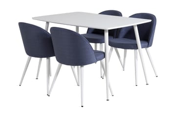 Ypas Spisegruppe 120 cm inkl. 4 Sedavi Stoler - Hvit/Svart - Møbler - Bord - Spisegruppe