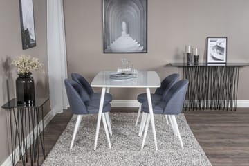 Ypas Spisegruppe 120 cm inkl. 4 Sedavi Stoler - Hvit/Svart - Møbler - Bord - Spisegruppe