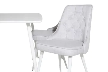 Ypas Spisegruppe 120 cm inkl. 4 Valera Stoler - Hvit/Grå - Møbler - Bord - Spisegruppe