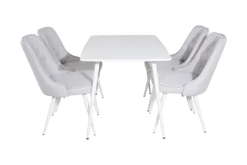 Ypas Spisegruppe 120 cm inkl. 4 Valera Stoler - Hvit/Grå - Møbler - Bord - Spisegruppe