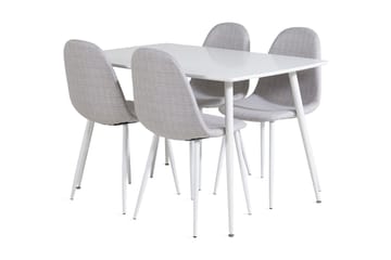 Ypas Spisegruppe 120 cm inkl. 4 Ypas Stoler - Hvit/Grå - Møbler - Bord - Spisegruppe