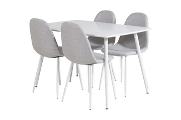 Ypas Spisegruppe 120 cm inkl. 4 Ypas Stoler - Hvit/Grå - Møbler - Bord - Spisegruppe
