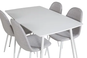 Ypas Spisegruppe 120 cm inkl. 4 Ypas Stoler - Hvit/Grå - Møbler - Bord - Spisegruppe