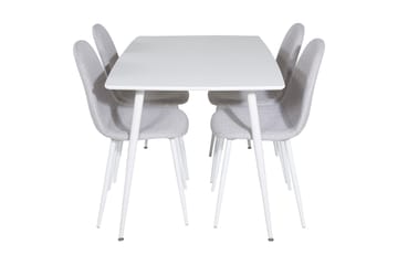 Ypas Spisegruppe 120 cm inkl. 4 Ypas Stoler - Hvit/Grå - Møbler - Bord - Spisegruppe