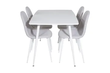 Ypas Spisegruppe 120 cm inkl. 4 Ypas Stoler - Hvit/Grå - Møbler - Bord - Spisegruppe