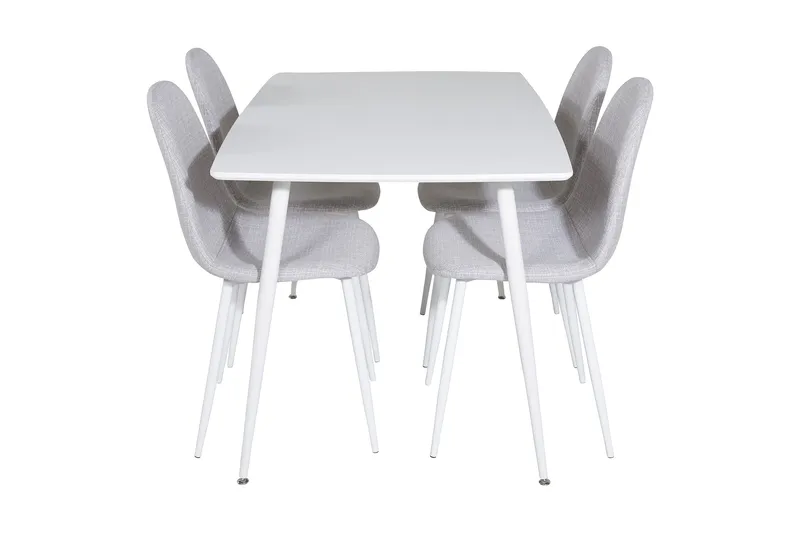 Ypas Spisegruppe 120 cm inkl. 4 Ypas Stoler - Hvit/Grå - Møbler - Bord - Spisegruppe
