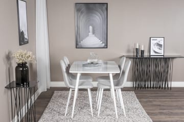 Ypas Spisegruppe 120 cm inkl. 4 Ypas Stoler - Hvit/Grå - Møbler - Bord - Spisegruppe