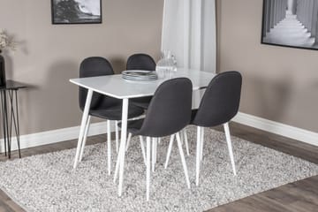 Ypas Spisegruppe 120 cm inkl. 4 Ypas Stoler - Hvit/Svart - Møbler - Bord - Spisegruppe