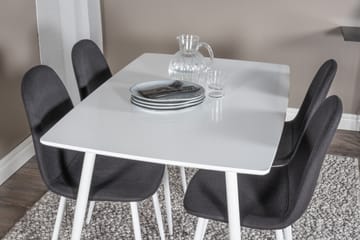 Ypas Spisegruppe 120 cm inkl. 4 Ypas Stoler - Hvit/Svart - Møbler - Bord - Spisegruppe