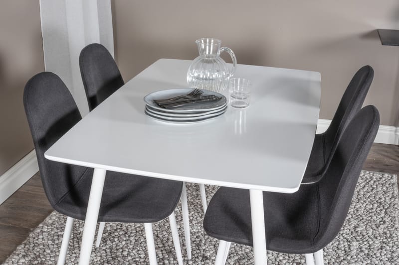 Ypas Spisegruppe 120 cm inkl. 4 Ypas Stoler - Hvit/Svart - Møbler - Bord - Spisegruppe