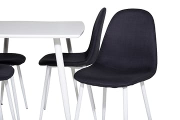 Ypas Spisegruppe 120 cm inkl. 4 Ypas Stoler - Hvit/Svart - Møbler - Bord - Spisegruppe