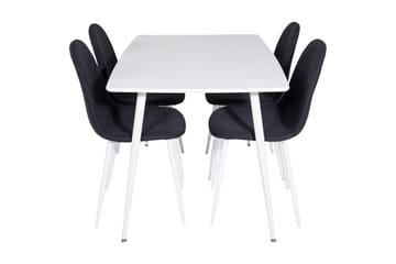 Ypas Spisegruppe 120 cm inkl. 4 Ypas Stoler - Hvit/Svart - Møbler - Bord - Spisegruppe