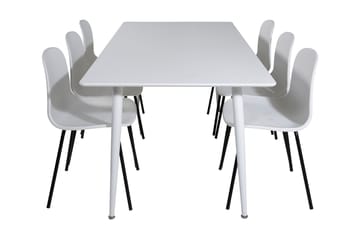 Ypas Spisegruppe 180 cm inkl. 6 Kullersbro Stoler - Hvit/Svart - Møbler - Bord - Spisegruppe