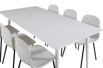 Ypas Spisegruppe 180 cm inkl. 6 Kullersbro Stoler - Hvit/Svart - Møbler - Bord - Spisegruppe