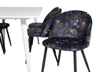 Ypas Spisegruppe 180 cm inkl. 6 Sedavi Stoler - Hvit/Blå/Svart - Møbler - Bord - Spisegruppe