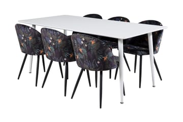 Ypas Spisegruppe 180 cm inkl. 6 Sedavi Stoler - Hvit/Blå/Svart - Møbler - Bord - Spisegruppe