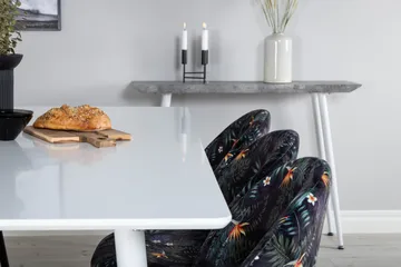 Ypas Spisegruppe 180 cm inkl. 6 Sedavi Stoler - Hvit/Blå/Svart - Møbler - Bord - Spisegruppe