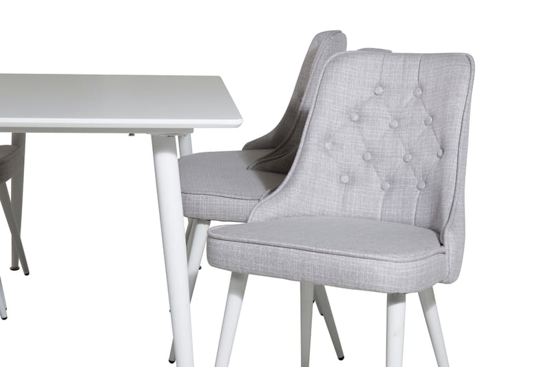 Ypas Spisegruppe 180 cm inkl. 6 Valera Stoler - Hvit/Grå - Møbler - Bord - Spisegruppe