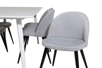 Ypas Spisegruppe 180 cm inkl. 6 Valeri Stoler - Hvit/Grå - Møbler - Bord - Spisegruppe