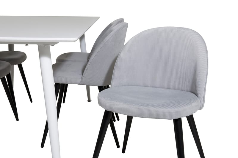 Ypas Spisegruppe 180 cm inkl. 6 Valeri Stoler - Hvit/Grå - Møbler - Bord - Spisegruppe