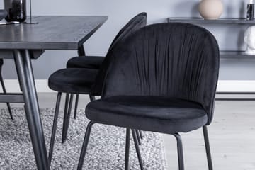 Zenazmi Forlengningsbar Spisegruppe 195 cm inkl. 6 Foyos Sto - Svart - Møbler - Bord - Spisegruppe