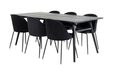 Zenazmi Forlengningsbar Spisegruppe 195 cm inkl. 6 Foyos Sto - Svart - Møbler - Bord - Spisegruppe