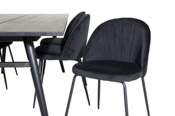 Zenazmi Forlengningsbar Spisegruppe 195 cm inkl. 6 Foyos Sto - Svart - Møbler - Bord - Spisegruppe