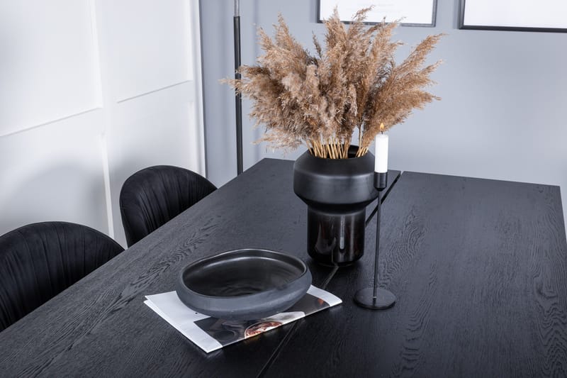 Zenazmi Forlengningsbar Spisegruppe 195 cm inkl. 6 Foyos Sto - Svart - Møbler - Bord - Spisegruppe