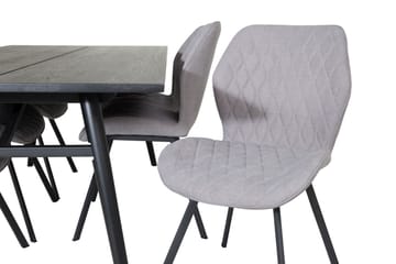 Zenazmi Forlengningsbar Spisegruppe 195 cm inkl. 6 Sumoas St - Svart/Grå - Møbler - Bord - Spisegruppe
