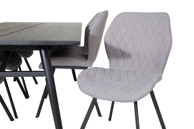 Zenazmi Forlengningsbar Spisegruppe 195 cm inkl. 6 Sumoas St - Svart/Grå - Møbler - Bord - Spisegruppe