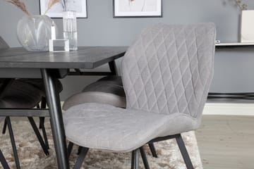 Zenazmi Forlengningsbar Spisegruppe 195 cm inkl. 6 Sumoas St - Svart/Grå - Møbler - Bord - Spisegruppe